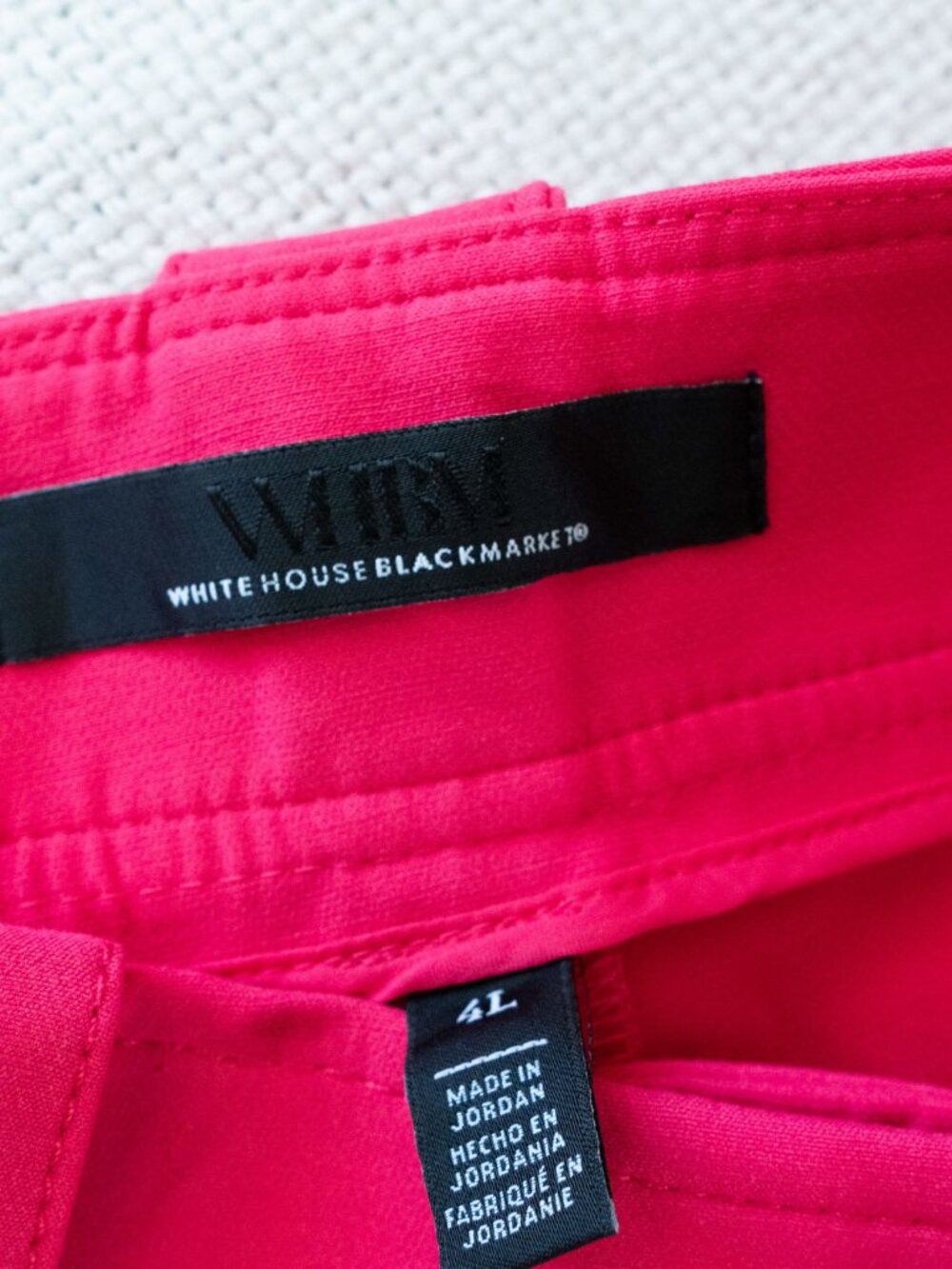 WHBM Jolie Pants Womens 4L NWT Hot Pink Azalea Straight Leg Silver Button Stretc - Picture 5 of 15